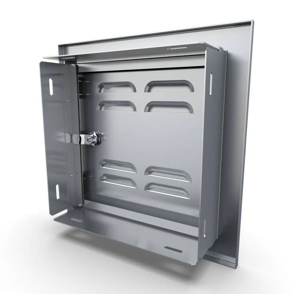 Sunstone Signature Series 12" x 12" Stainless Steel Beveled Frame Left Swing Single Vented Access Door