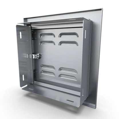 Sunstone Signature Series 12" x 12" Stainless Steel Beveled Frame Left Swing Single Vented Access Door