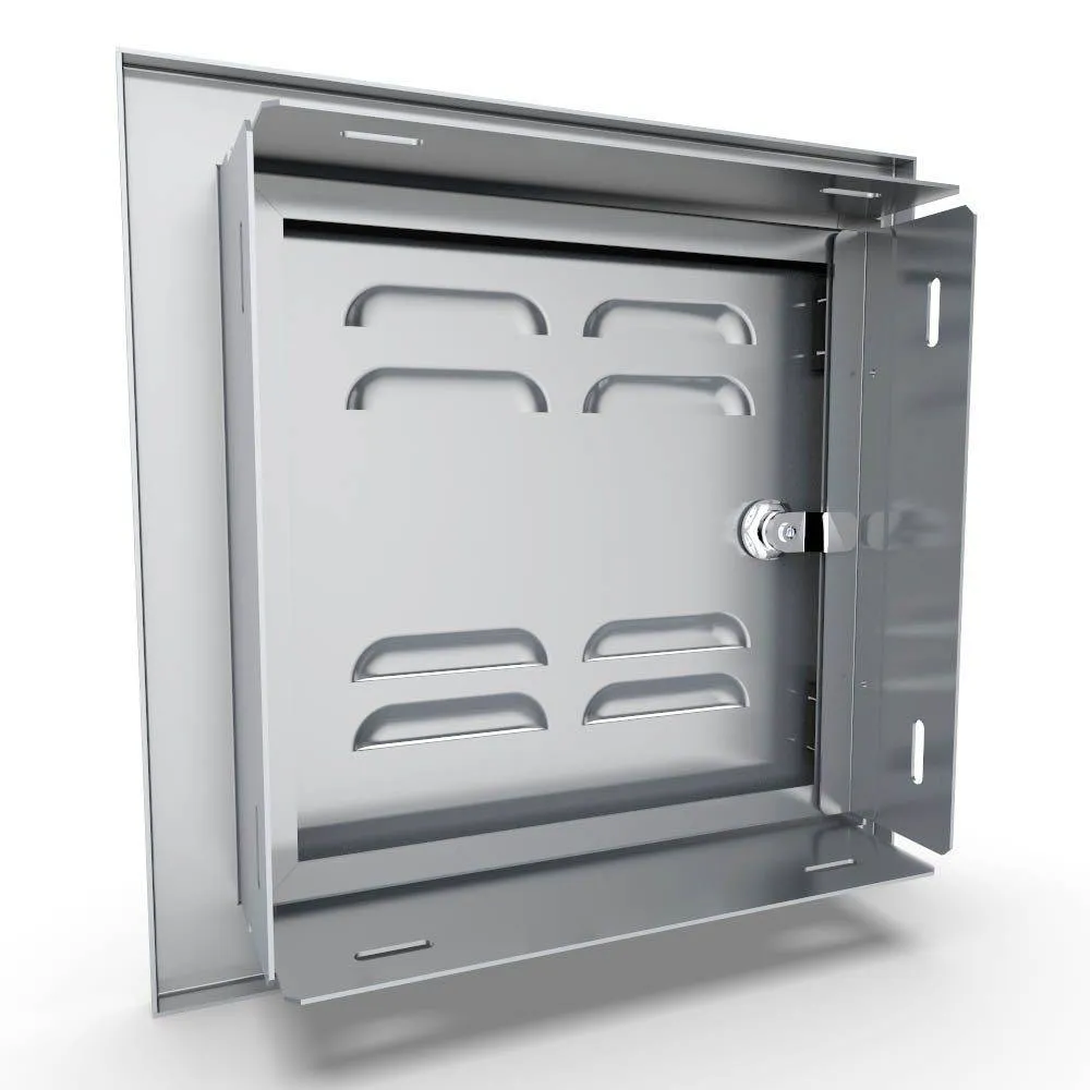 Sunstone Signature Series 12" x 12" Stainless Steel Beveled Frame Right Swing Single Vented Access Door