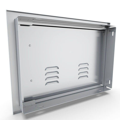 Sunstone Signature Series 14" x 20" Stainless Steel Beveled Frame Left Swing Horizontal Vented Door