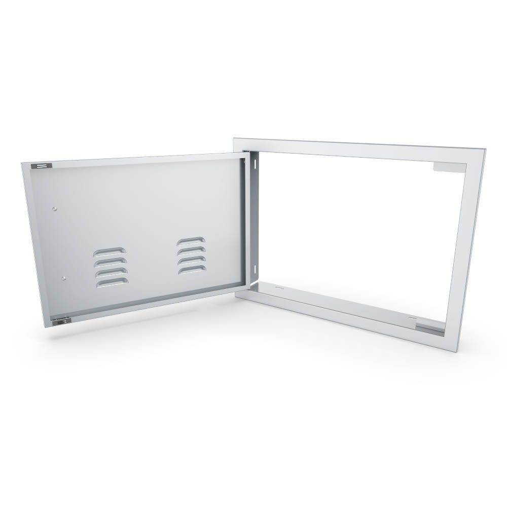 Sunstone Signature Series 14" x 20" Stainless Steel Beveled Frame Left Swing Horizontal Vented Door