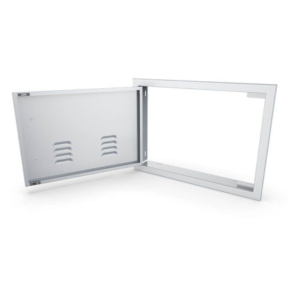 Sunstone Signature Series 14" x 20" Stainless Steel Beveled Frame Left Swing Horizontal Vented Door