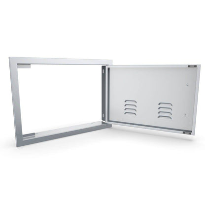 Sunstone Signature Series 14" x 20" Stainless Steel Beveled Frame Right Swing Horizontal Vented Door