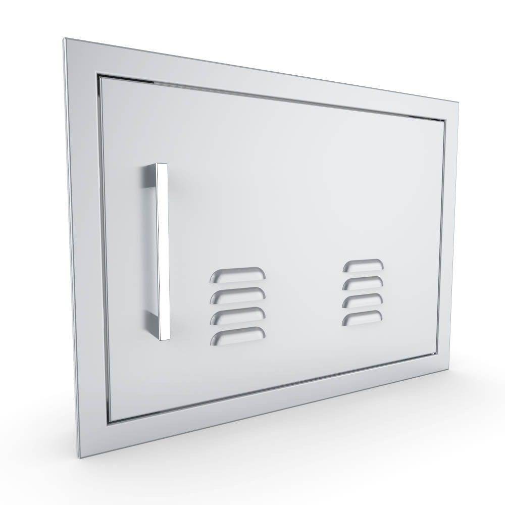 Sunstone Signature Series 14" x 20" Stainless Steel Beveled Frame Right Swing Horizontal Vented Door