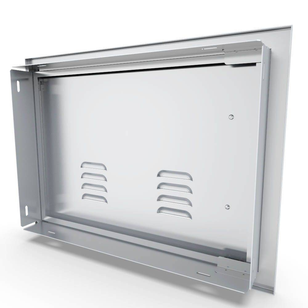 Sunstone Signature Series 14" x 20" Stainless Steel Beveled Frame Right Swing Horizontal Vented Door