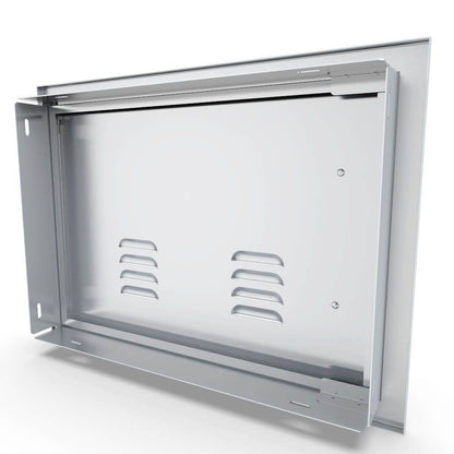 Sunstone Signature Series 14" x 20" Stainless Steel Beveled Frame Right Swing Horizontal Vented Door