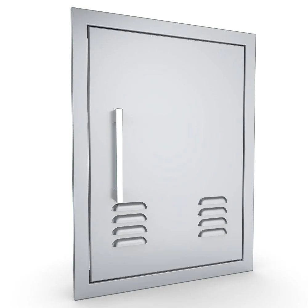 Sunstone Signature Series 14" x 20" Stainless Steel Beveled Frame Right Swing Vertical Vented Door