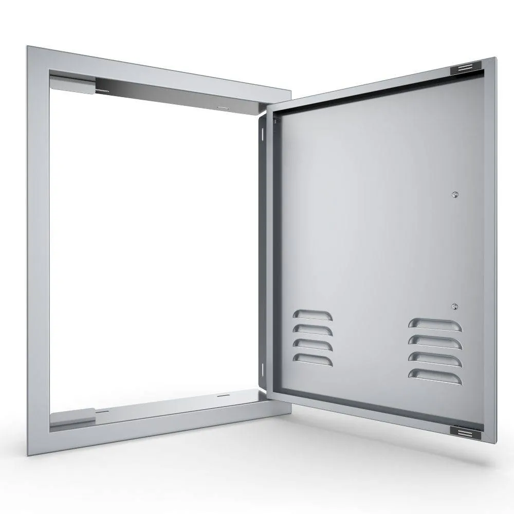 Sunstone Signature Series 14" x 20" Stainless Steel Beveled Frame Right Swing Vertical Vented Door