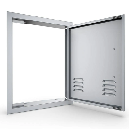 Sunstone Signature Series 14" x 20" Stainless Steel Beveled Frame Right Swing Vertical Vented Door