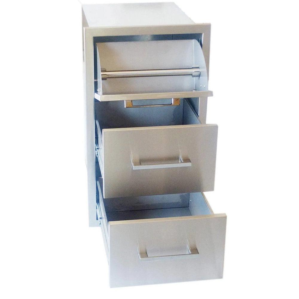 Sunstone Signature Series 17" Stainless Steel Belved Frame Paper Towel Drawer Combo