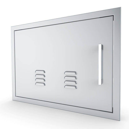 Sunstone Signature Series 17" x 24" Stainless Steel Beveled Frame Left Swing Horizontal Vented Door