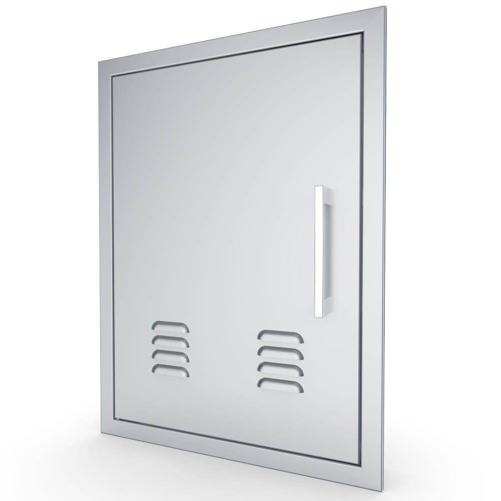 Sunstone Signature Series 17" x 24" Stainless Steel Beveled Frame Left Swing Vertical Vented Door