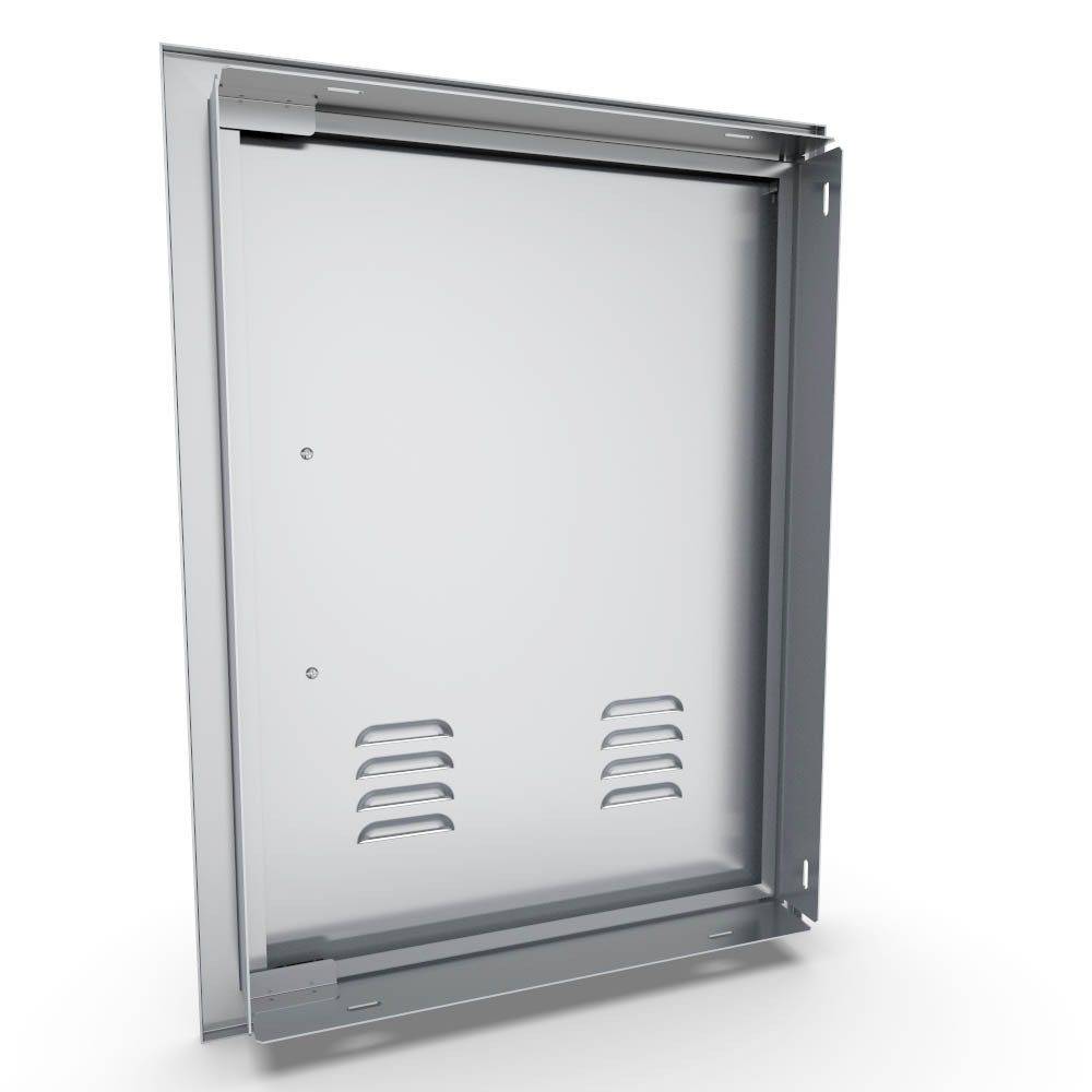 Sunstone Signature Series 17" x 24" Stainless Steel Beveled Frame Left Swing Vertical Vented Door