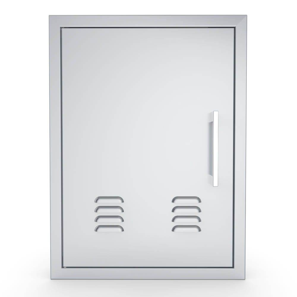 Sunstone Signature Series 17" x 24" Stainless Steel Beveled Frame Left Swing Vertical Vented Door