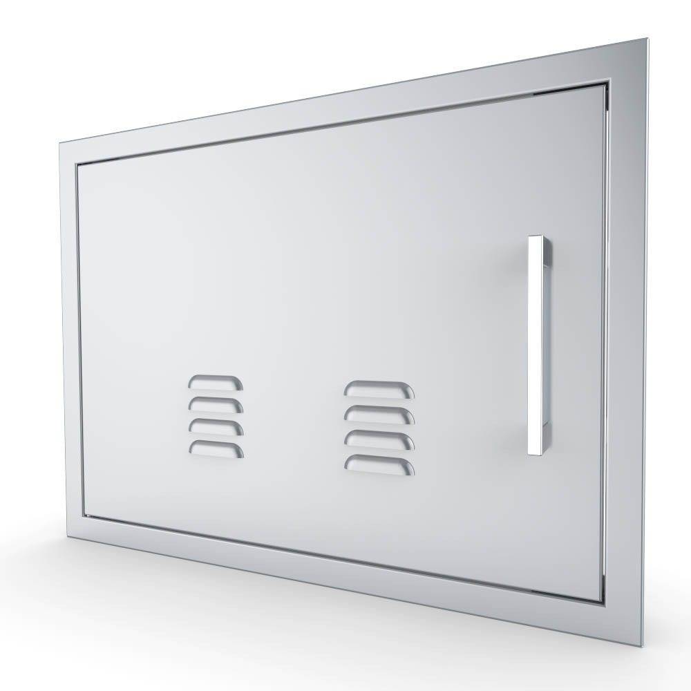 Sunstone Signature Series 17" x 24" Stainless Steel Beveled Frame Right Swing Horizontal Vented Door