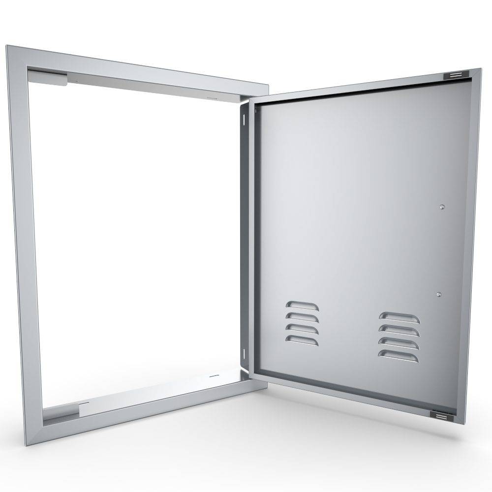 Sunstone Signature Series 17" x 24" Stainless Steel Beveled Frame Right Swing Vertical Vented Door