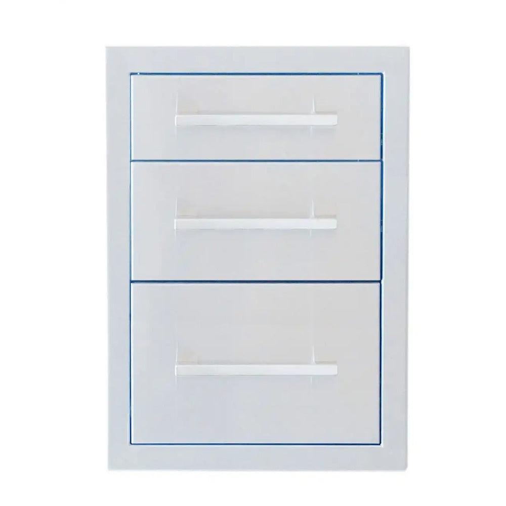 Sunstone Signature Series 18" Stainless Steel Beveled Frame Triple Drawer