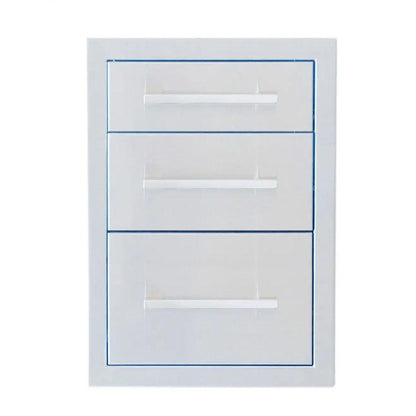 Sunstone Signature Series 18" Stainless Steel Beveled Frame Triple Drawer