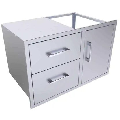 Sunstone Signature Series 36" Stainless Steel Beveled Style Double Drawer and Door Combo
