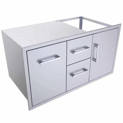 Sunstone Signature Series 42" Stainless Steel Beveled Style Double Drawer and Door Combo