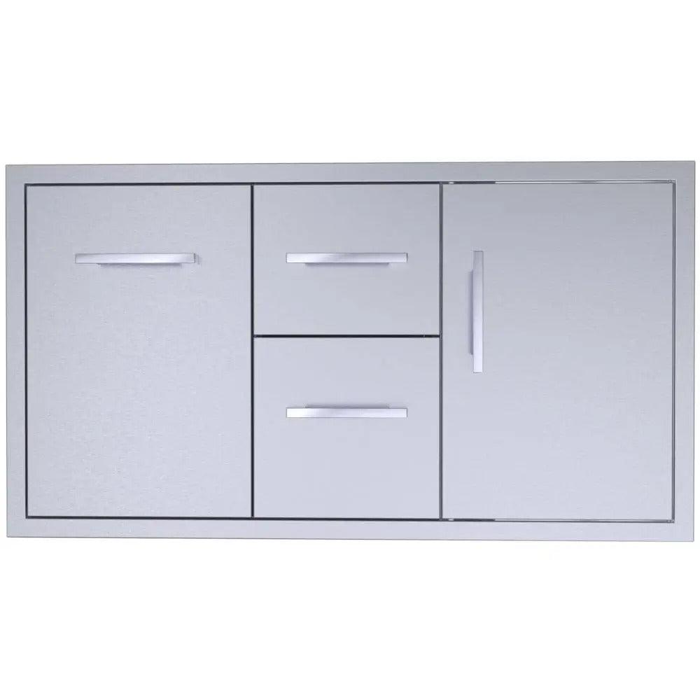 Sunstone Signature Series 42" Stainless Steel Beveled Style Double Drawer and Door Combo