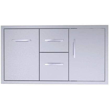 Sunstone Signature Series 42" Stainless Steel Beveled Style Double Drawer and Door Combo