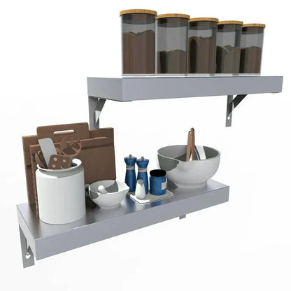 Sunstone Stainless Steel Sturdy Wall Shelf