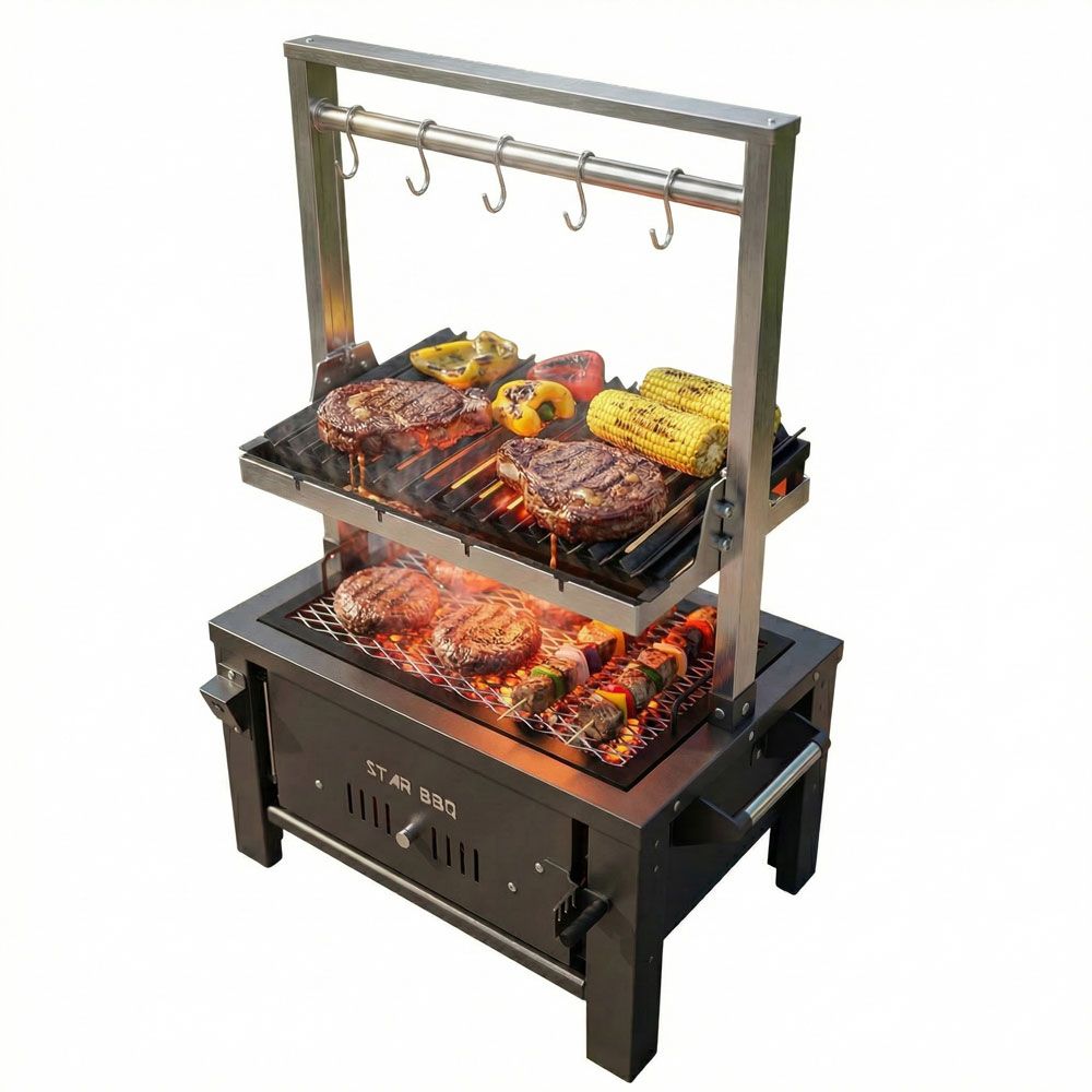Sunstone StarBBQ 24" Charcoal Griller Base with Santa Maria Rim & the Raised Sear Rim Insert & ExGrate Cooking Grate