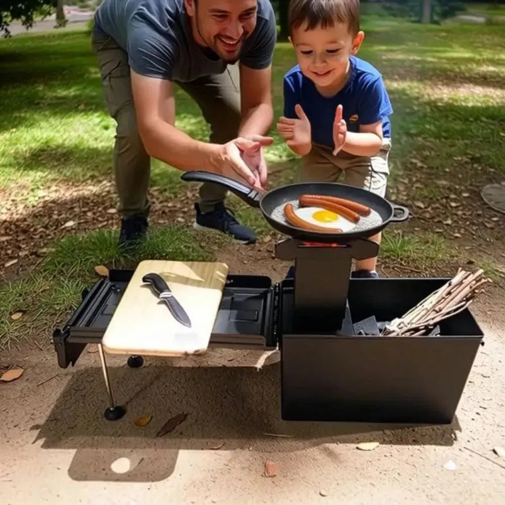 Sunstone StarBBQ Rocket Stove Camper Box With Military-Grade Ammo Can Portable Stove