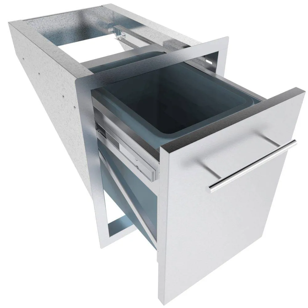 Sunstone Texan Series 16" Stainless Steel Trash Drawer Unit with ABS Trash Bin