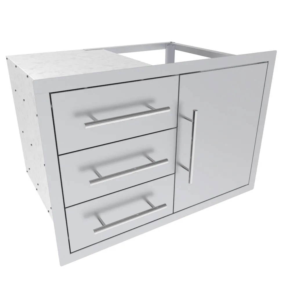Sunstone Texan Series 30" Stainless Steel Triple Drawer Door Combo