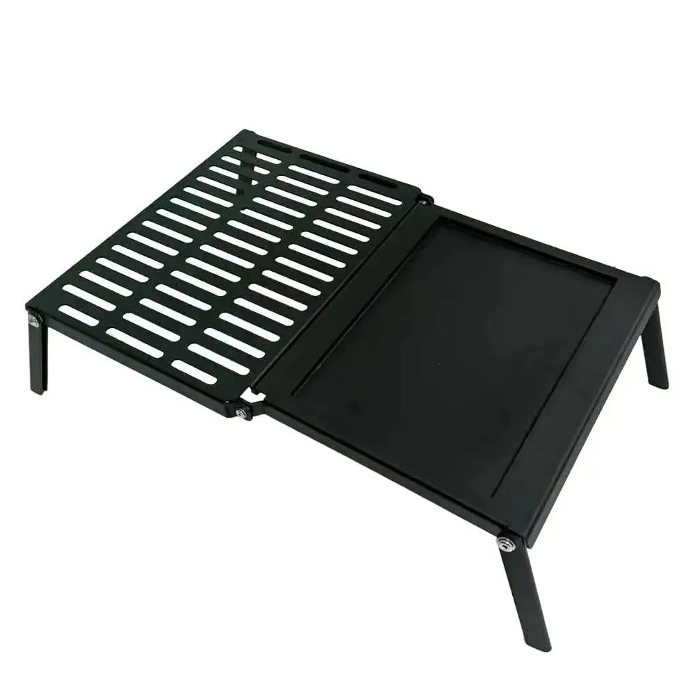 Sustone StarBBQ Heavy-Duty Steel Fold-Out Camper Griller Portable Campfire Grill and Griddle Combo