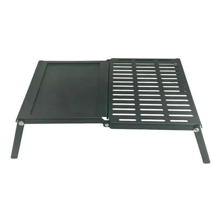 Sustone StarBBQ Heavy-Duty Steel Fold-Out Camper Griller Portable Campfire Grill and Griddle Combo
