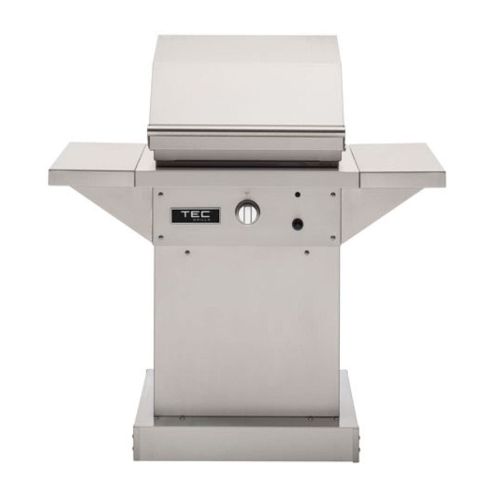 TEC Grills 26" Patio FR Infrared Gas Grill On Stainless Steel Pedestal with Side Shelves