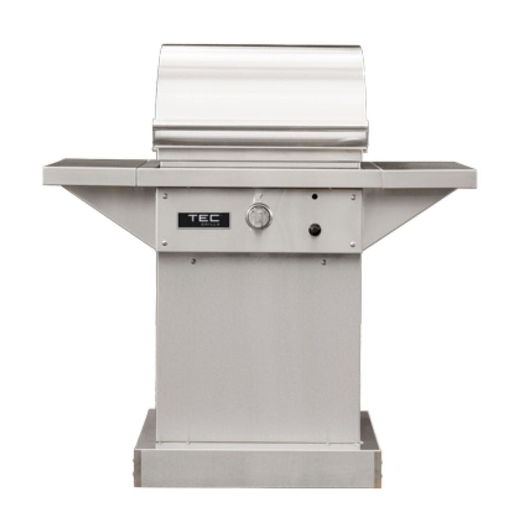 TEC Grills 26" Sterling Patio FR Infrared Gas Grill On Stainless Steel Pedestal with Side Shelves