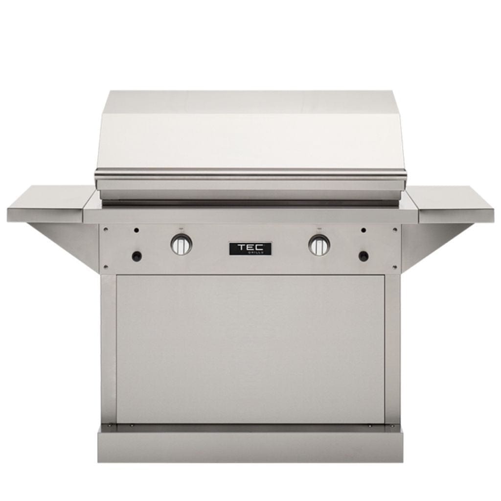 TEC Grills 44" Patio FR Infrared Gas Grill On Stainless Steel Pedestal with Side Shelves