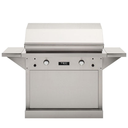 TEC Grills 44" Patio FR Infrared Gas Grill On Stainless Steel Pedestal with Side Shelves