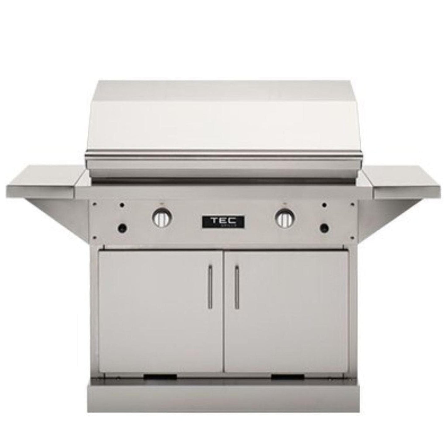 TEC Patio FR 44" Stainless Steel Liquid Propane Infrared Grill On Cabinet With Side Shelves
