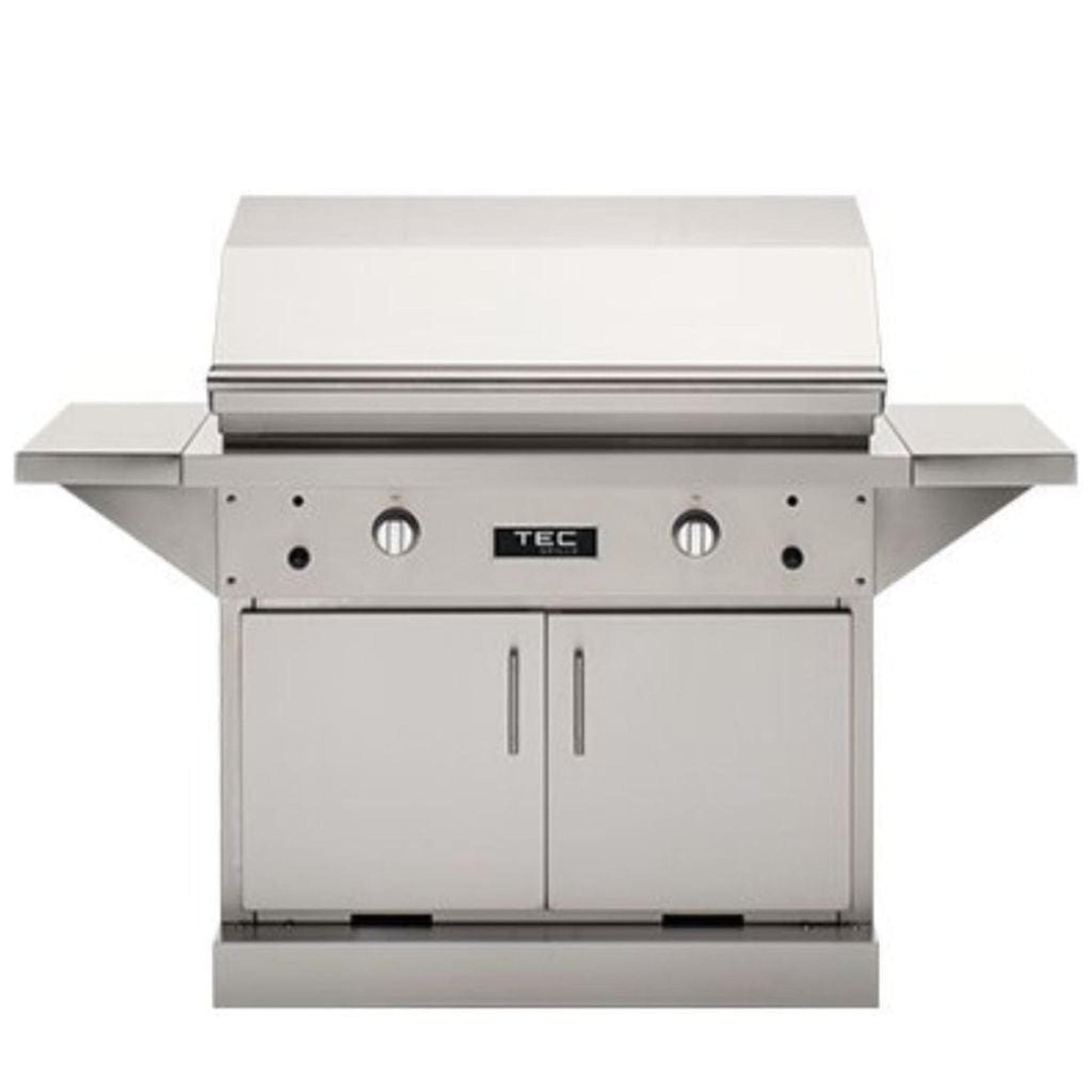 TEC Patio FR 44" Stainless Steel Liquid Propane Infrared Grill On Cabinet With Side Shelves
