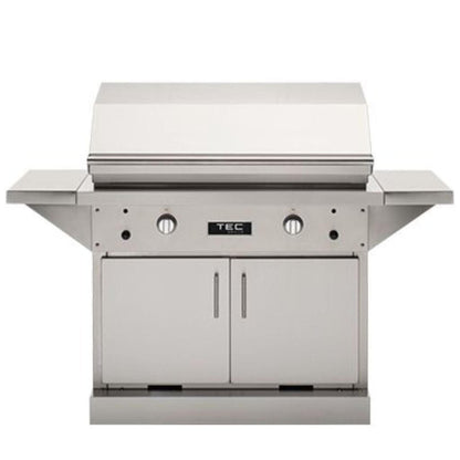 TEC Patio FR 44" Stainless Steel Liquid Propane Infrared Grill On Cabinet With Side Shelves