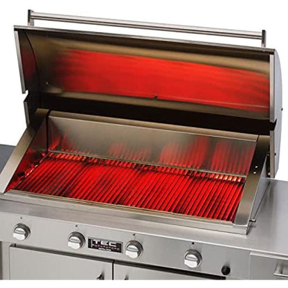 TEC Patio FR 44" Stainless Steel Liquid Propane Infrared Grill On Pedestal With Side Shelves