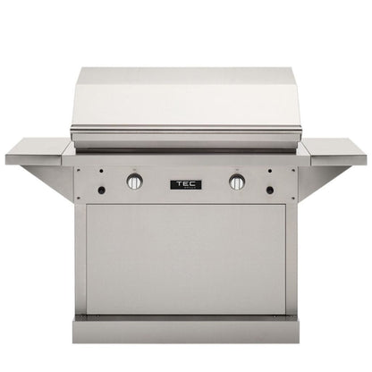 TEC Patio FR 44" Stainless Steel Liquid Propane Infrared Grill On Pedestal With Side Shelves