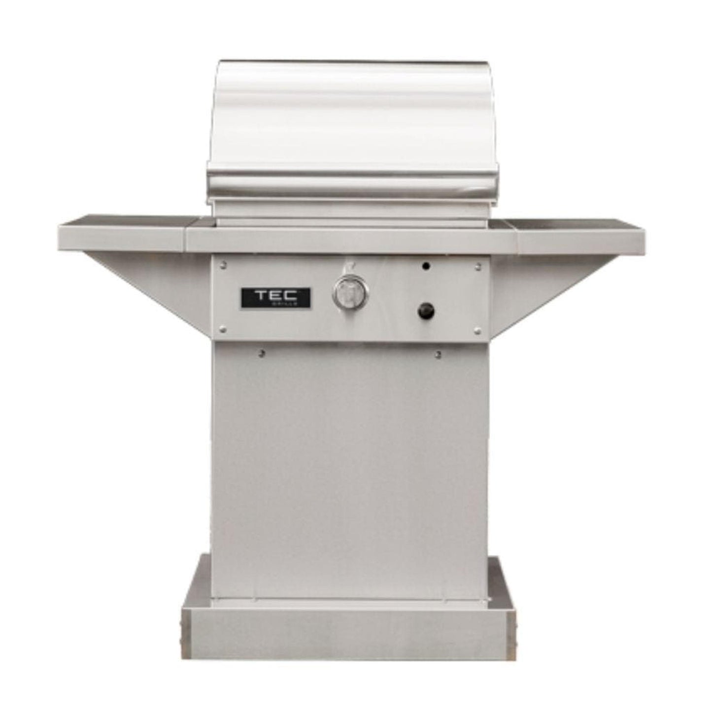 TEC Sterling Patio FR 26" Stainless Steel Liquid Propane Infrared Grill On Pedestal With Side Shelves