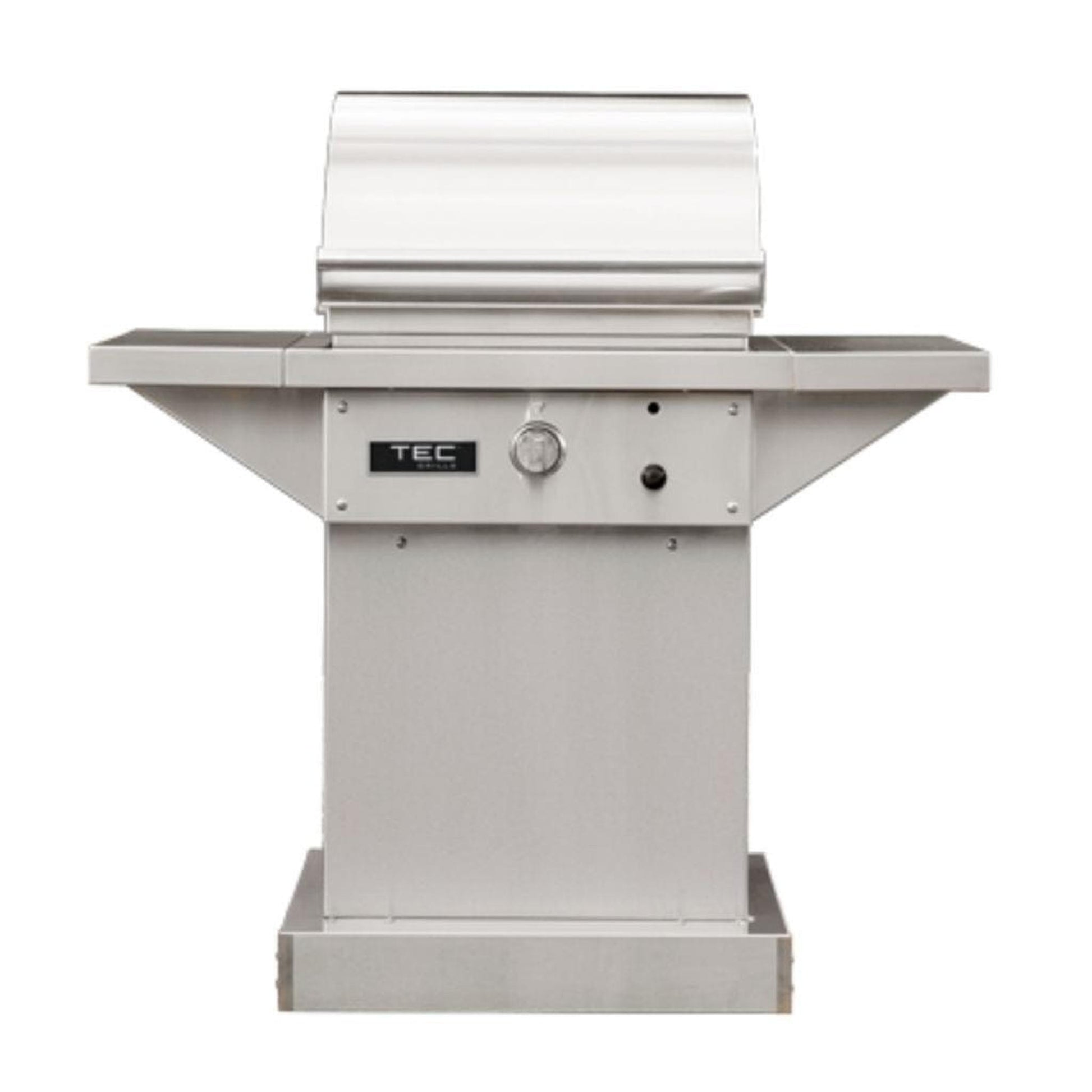 TEC Sterling Patio FR 26" Stainless Steel Liquid Propane Infrared Grill On Pedestal With Side Shelves
