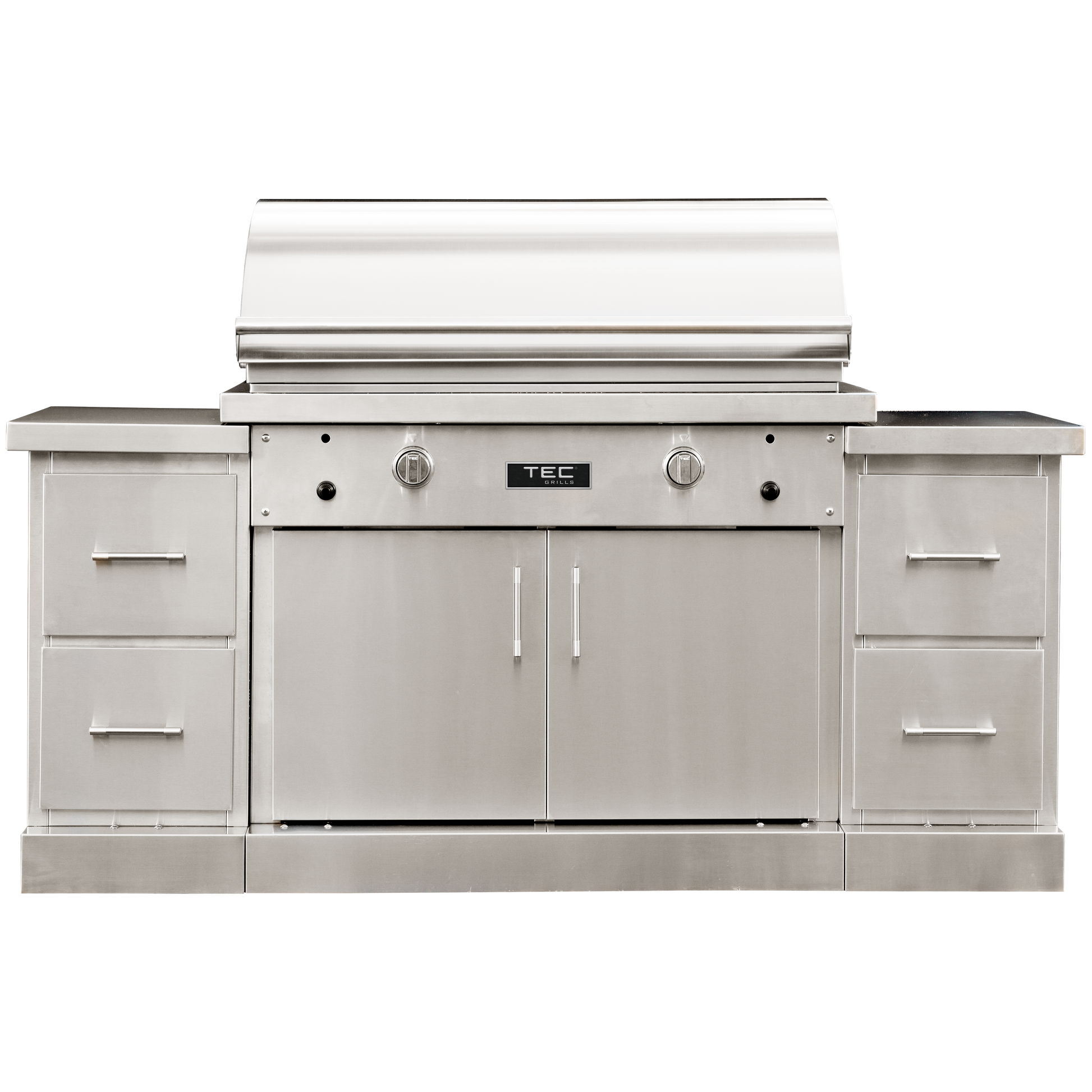 TEC Sterling Patio FR 44" Stainless Steel Natural Gas Infrared Grill On Island With 79” Drawer Modules