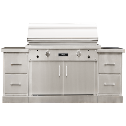 TEC Sterling Patio FR 44" Stainless Steel Natural Gas Infrared Grill On Island With 79” Drawer Modules