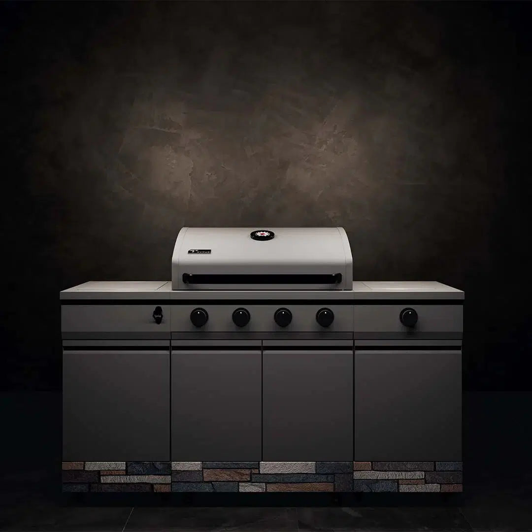 TYTUS Fresno Series Gunmetal Gray + Ash Stacked Stone Island Grill