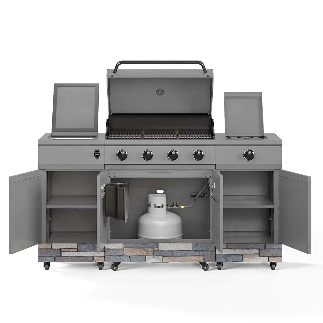 TYTUS Fresno Series Gunmetal Gray + Ash Stacked Stone Island Grill