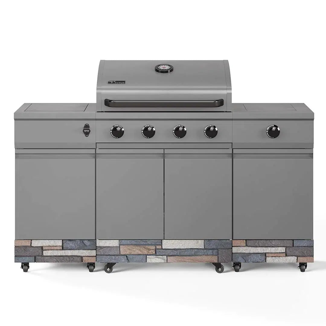 TYTUS Fresno Series Gunmetal Gray + Ash Stacked Stone Island Grill