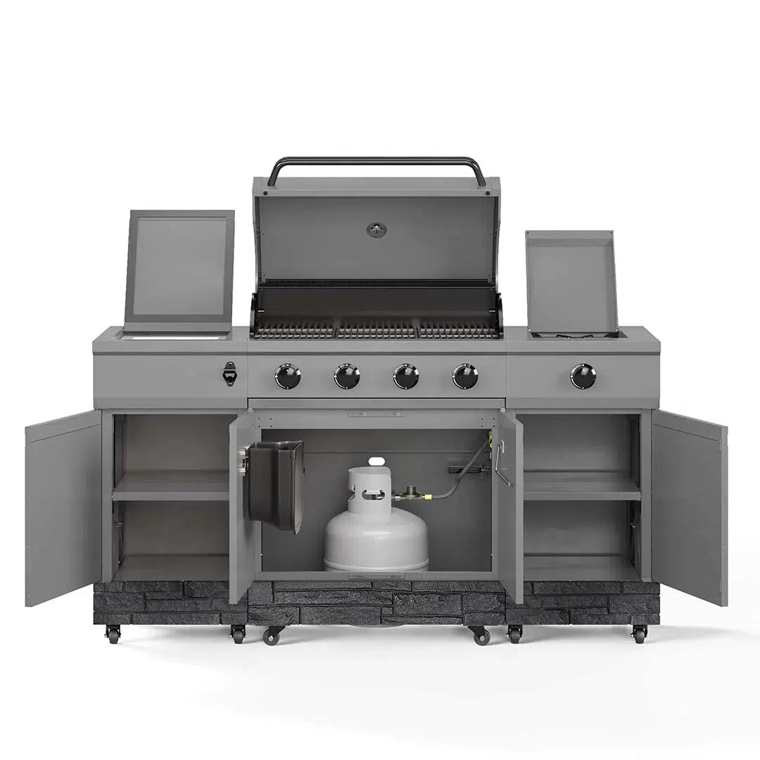 TYTUS Fresno Series Gunmetal Gray + Graphite Stacked Stone Island Grill